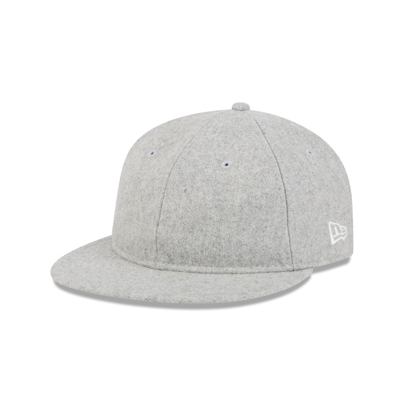 New Era Cap Heather Gray Melton Wool Retro Crown 9FIFTY Strapback Hat One Size