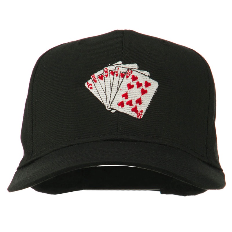 Royal Flush Embroidered Cotton Twill Cap Black One Size