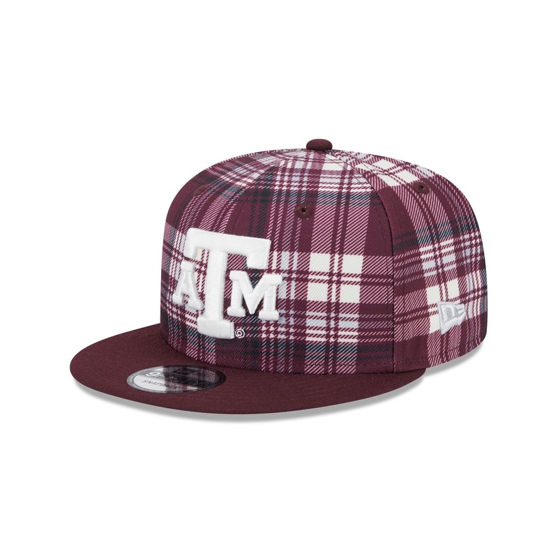 Texas A&M Aggies Plaid 9FIFTY Snapback Hat One Size