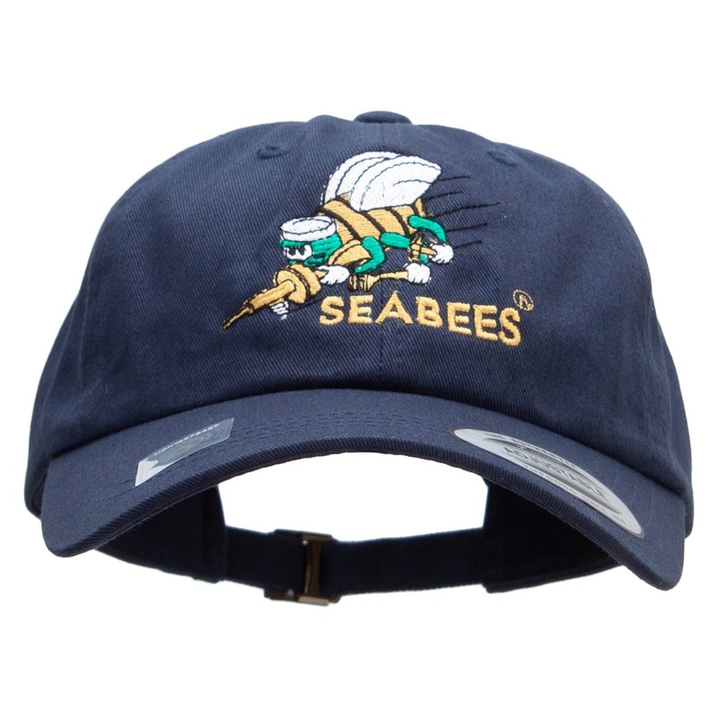 United States Navy Seabees Unstructured Low Profile 6 panel Cotton Cap Navy One Size