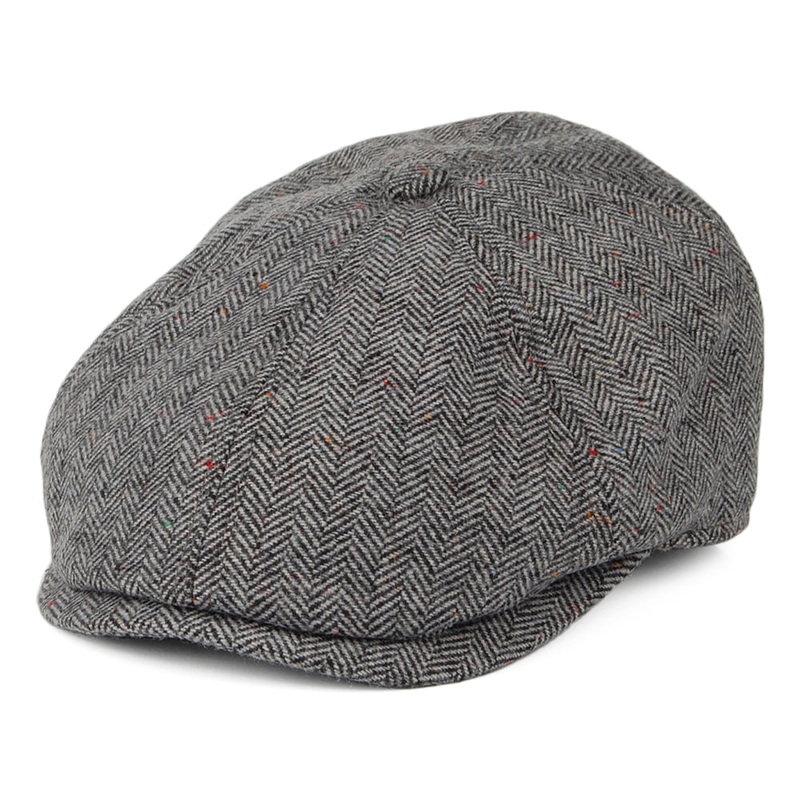Barbour Hats Tinsley Flecked Herringbone Newsboy Cap – Grey S