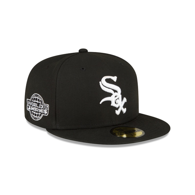 Chicago White Sox Sidepatch Black 59FIFTY Fitted Hat 7