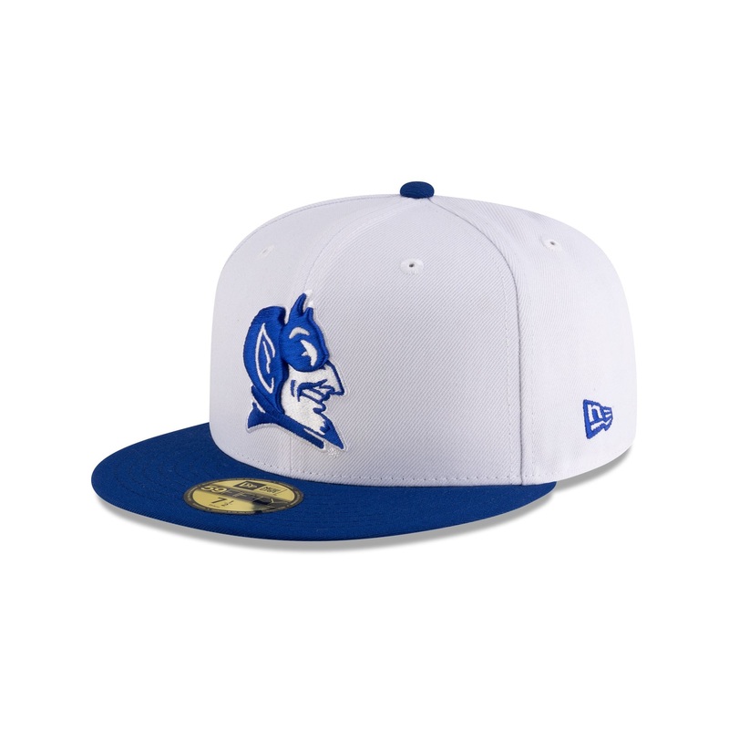 Duke Blue Devils White Royal 59FIFTY Fitted 7
