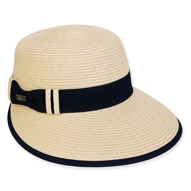 Ladies’s Straw Cap with Wide Ribbon Band and Bow – Sun ‘N’ Sand Hats Natural OS