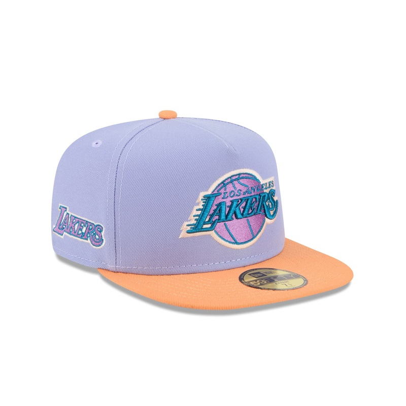 Los Angeles Lakers Lavender 59FIFTY A-Frame Fitted Hat 7