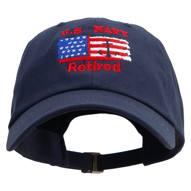 Navy Anchor Retired Unstructured Low Profile 6 panel Cotton Cap Navy One Size