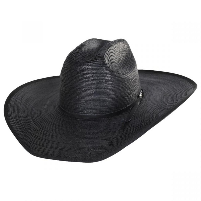 Vaquero 10X Palm Straw Western Hat BLACK 6 7/8