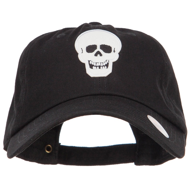 Glow in the Dark Skull Halloween Unstructured Cap Black One Size