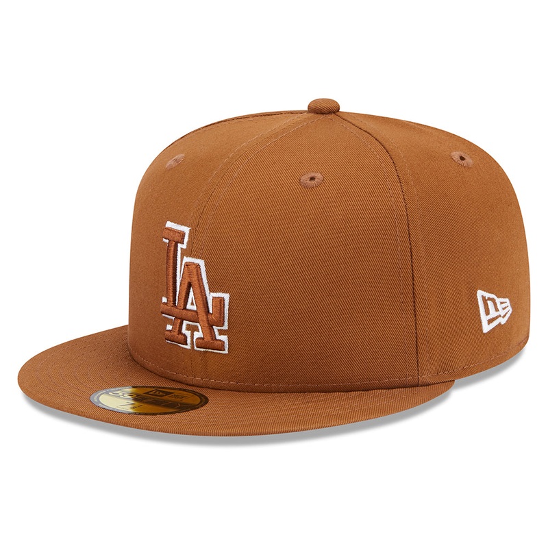 New Era 59FIFTY L.A. Dodgers Baseball Cap – MLB Team Outline – Toffee-White 7