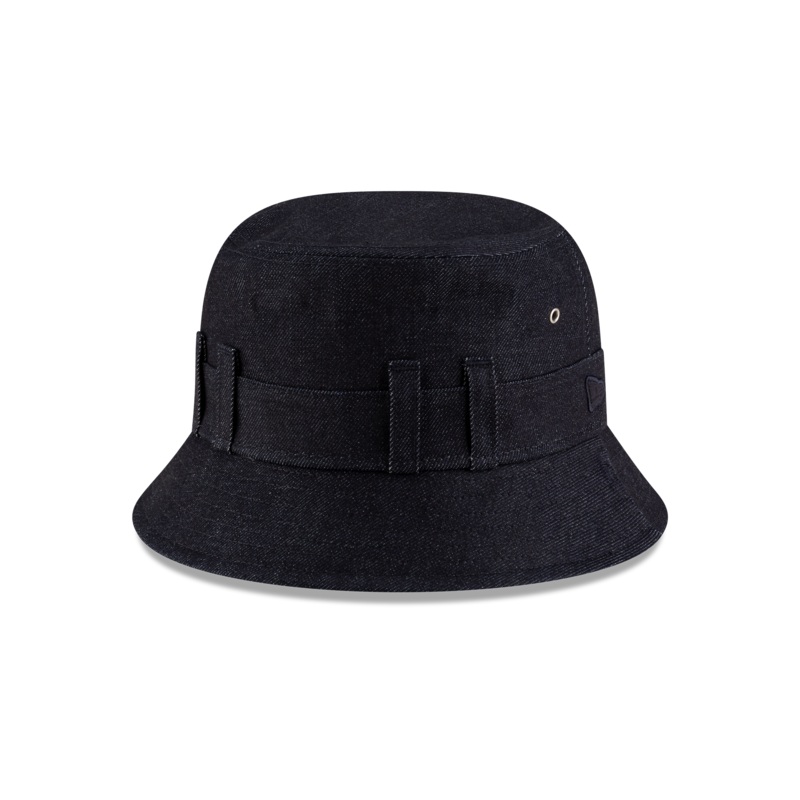 New Era Branded Belt Loop Denim Navy Bucket Hat One Size