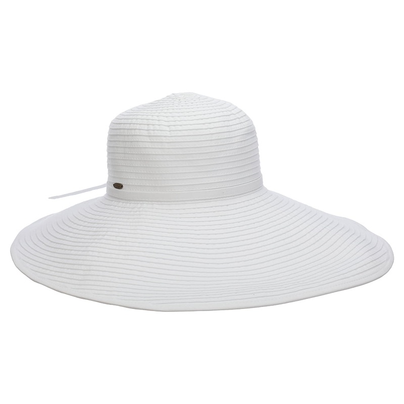 Scala Hats Russo Wide Brim Sun Hat – White 1-Size