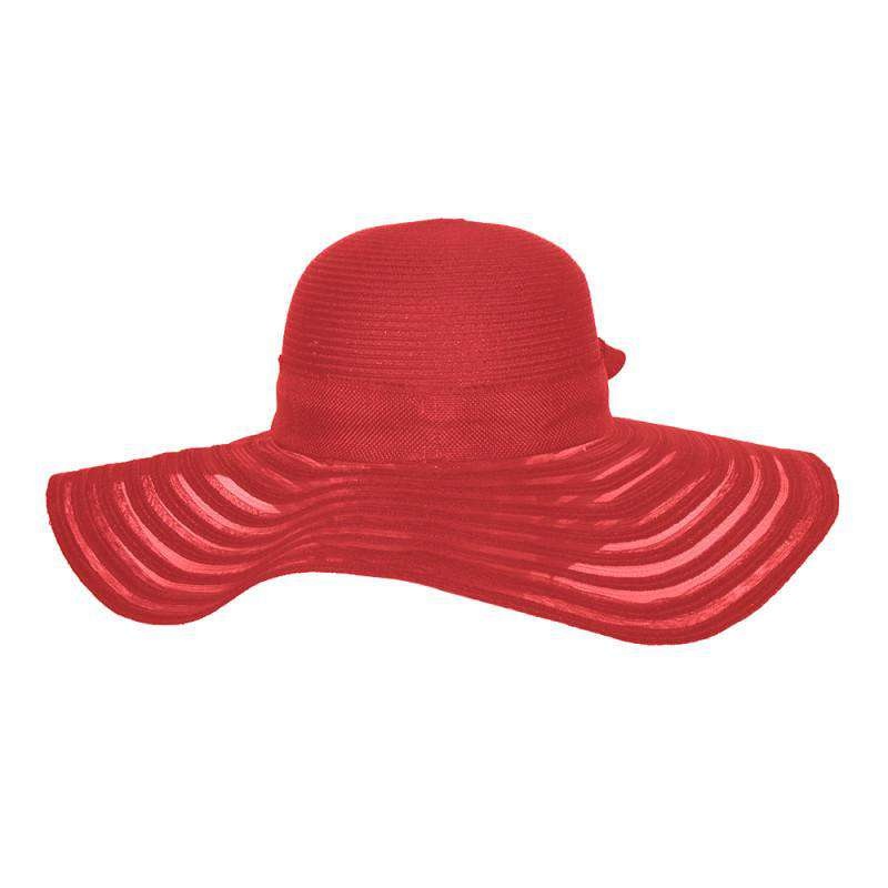 Sheer Braid Floppy Summer Hat Red