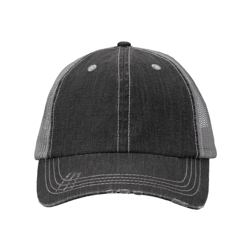 Valucap VC990 Contrast Stitch Cap Black/Grey