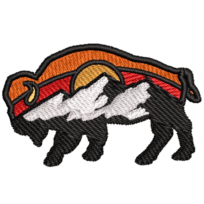 Bison And Mountains Bison And Mountains One Size