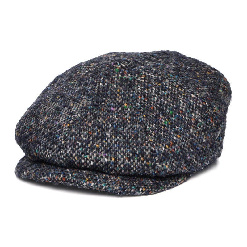 City Sport Donegal Tweed Marl Deep Fit Newsboy Cap – Navy-Multi S