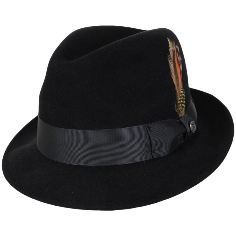 Donny Fur Felt Fedora Hat BLACK S