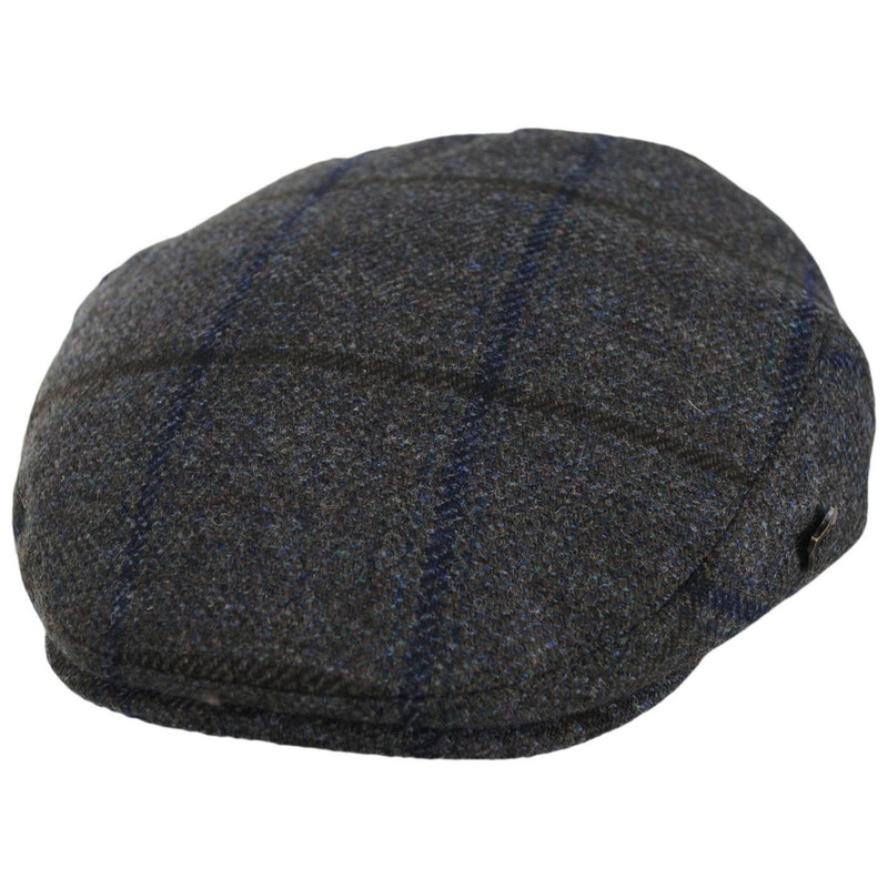 Gamekeeper Lovat Tweed Windowpane Plaid Ivy Cap GRAY 55cm