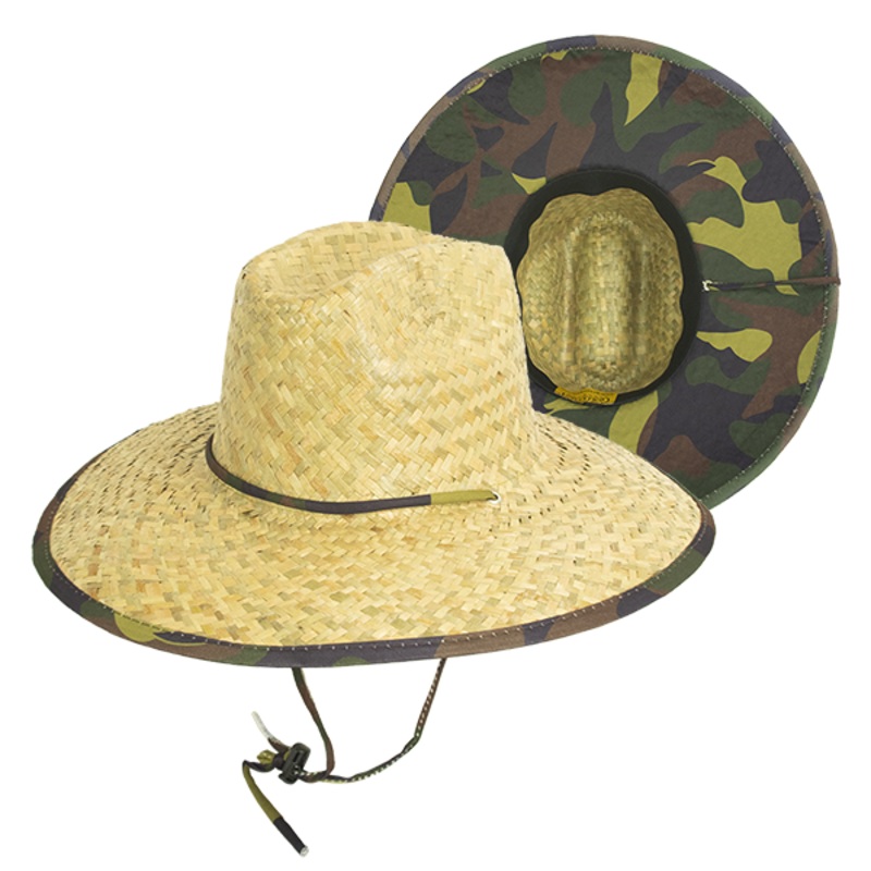 Goldcoast Kenny Camo UB, Camo Print Straw Lifeguard Hat GCB4056 Natural