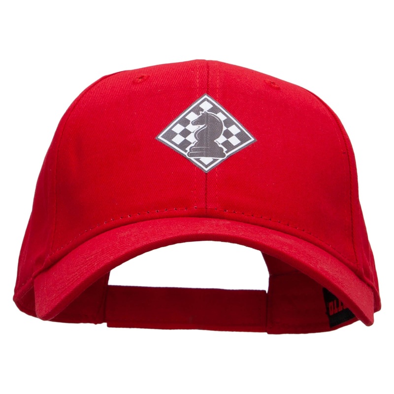 Knight Chess Board Heat Transfer Low Profile Cap Red One Size