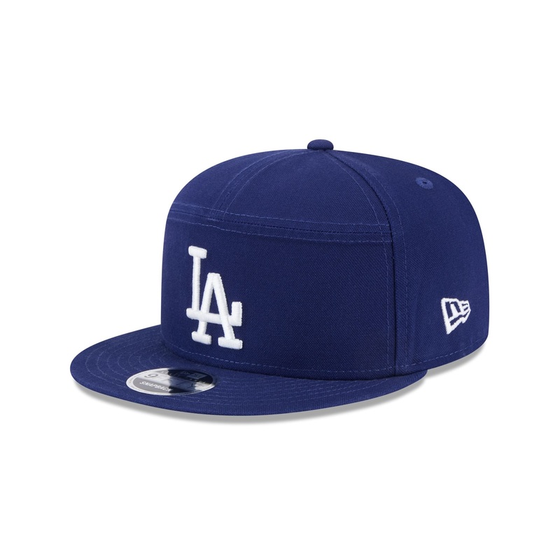 Los Angeles Dodgers Cotton Canvas Split Panel 9FIFTY Trucker Hat One Size