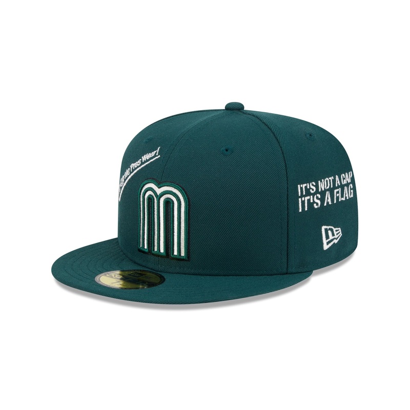 Mexico Baseball New Era Anniversary Logos Green 59FIFTY Fitted Hat 7