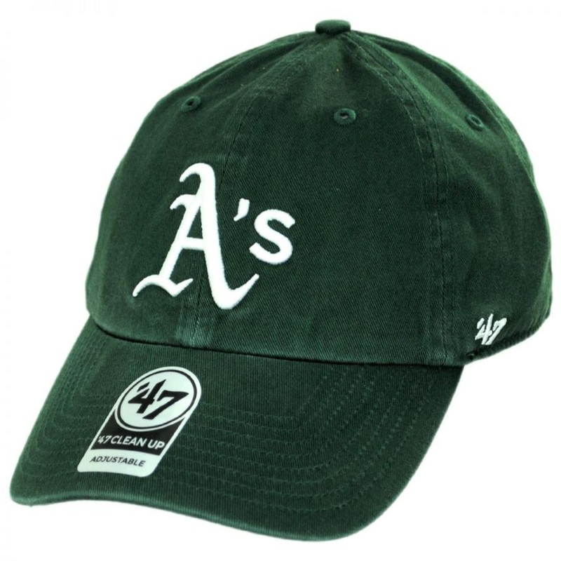Oakland Athletics MLB Clean Up Strapback Baseball Cap Dad Hat DARK GREEN ADJUSTABLE