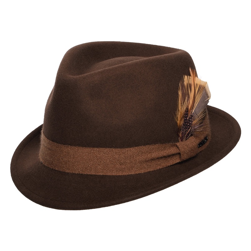 Stetson Hats Guilford Player Wool Felt-Cashmere Trilby Hat – Brown S