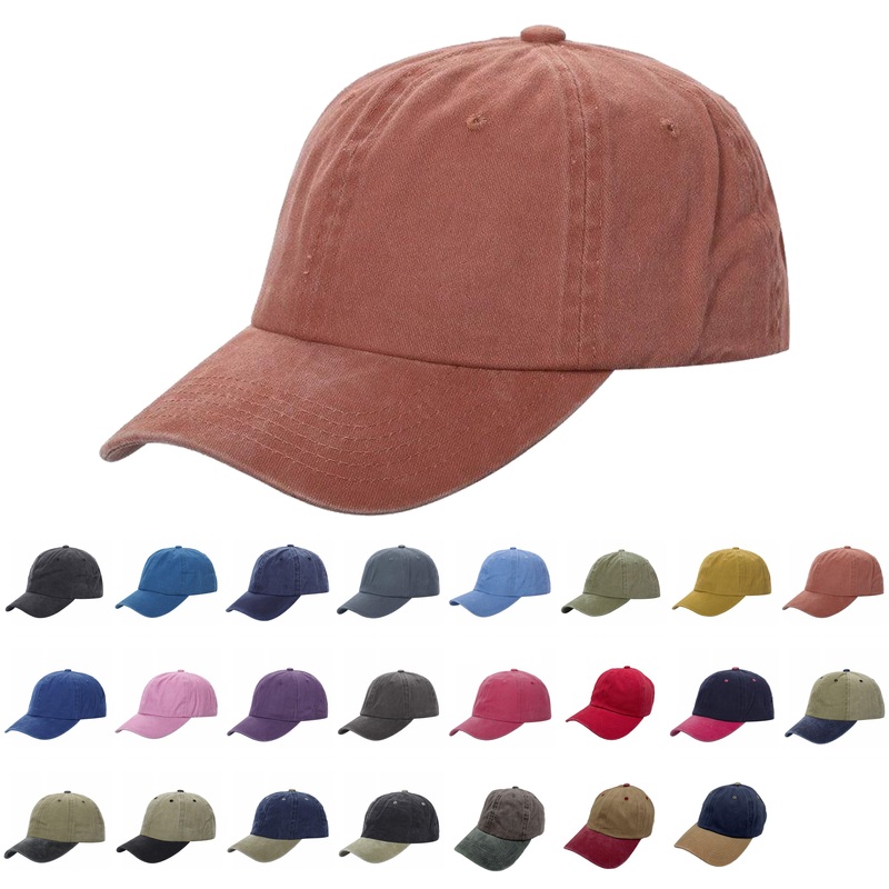 Unbranded Pigment Dyed Dad Hat, Blank Dad Cap Charcoal