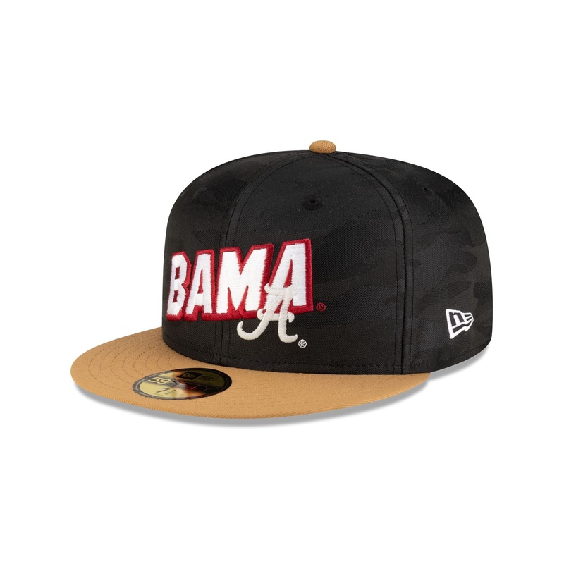 Alabama Crimson Tide Black Tonal Wheat 59FIFTY Fitted Hat 7
