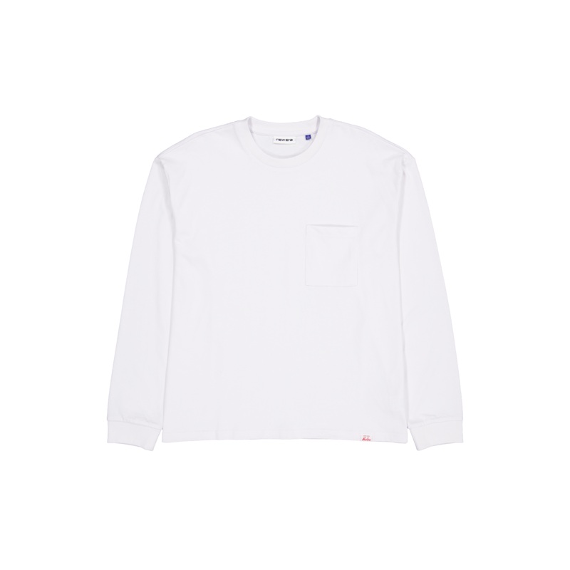 Aurora Optic White Long Sleeve Pocket T-Shirt S