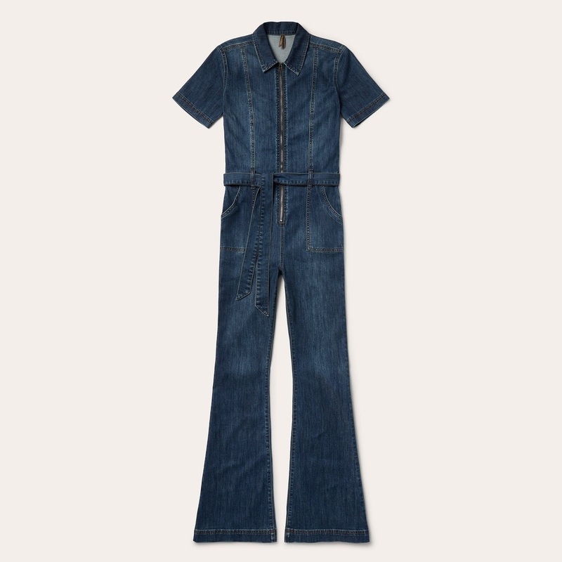 Dark Denim Jumpsuit Blue XS