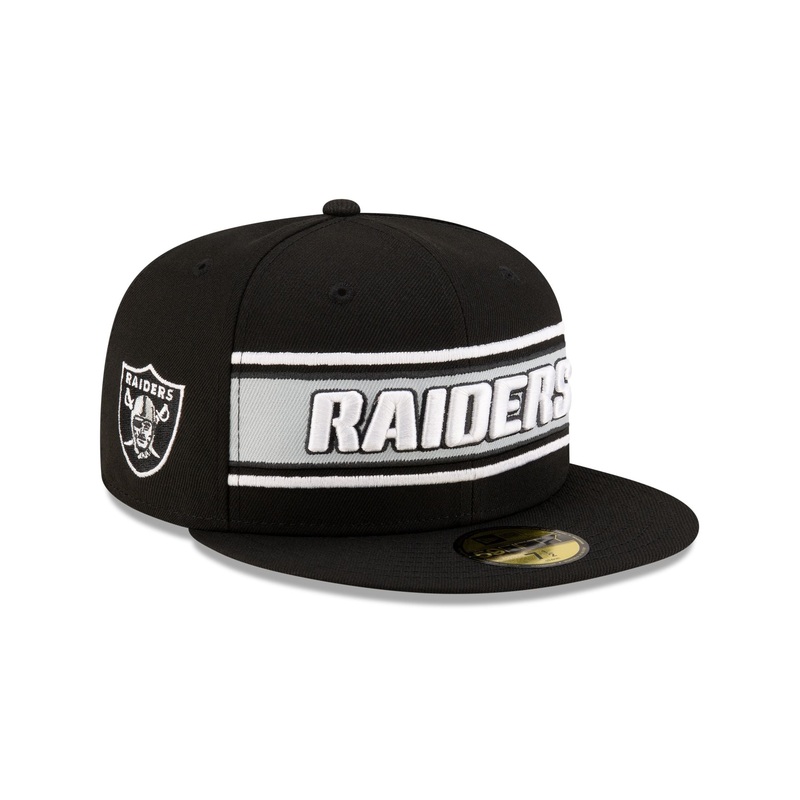 Las Vegas Raiders 2024 Sideline Black 59FIFTY Fitted Hat 7