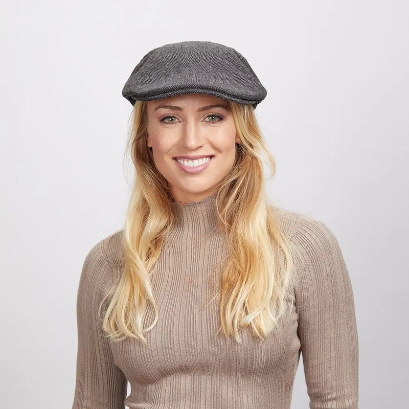 Mikey | Womens Newsboy Flat Cap Charcoal S/M