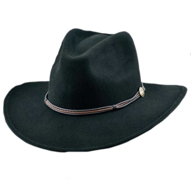 Sequoia Black Wool Felt Safari Hat – Biltmore Hats Black Small (55 cm)
