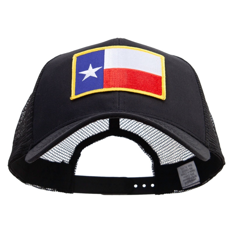 Texas Middle State Patched Big Size Solid Cotton Twill High Profile Mesh Pro Style Cap Black XL-3XL