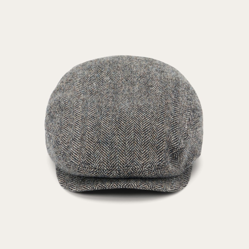 Wool Herringbone Driver Cap Anthra Melange Herringbone S