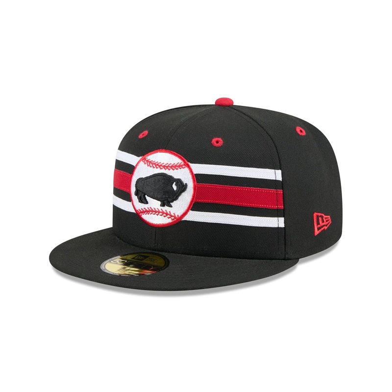 Buffalo Bisons Theme Night Black 59FIFTY Fitted Hat 7