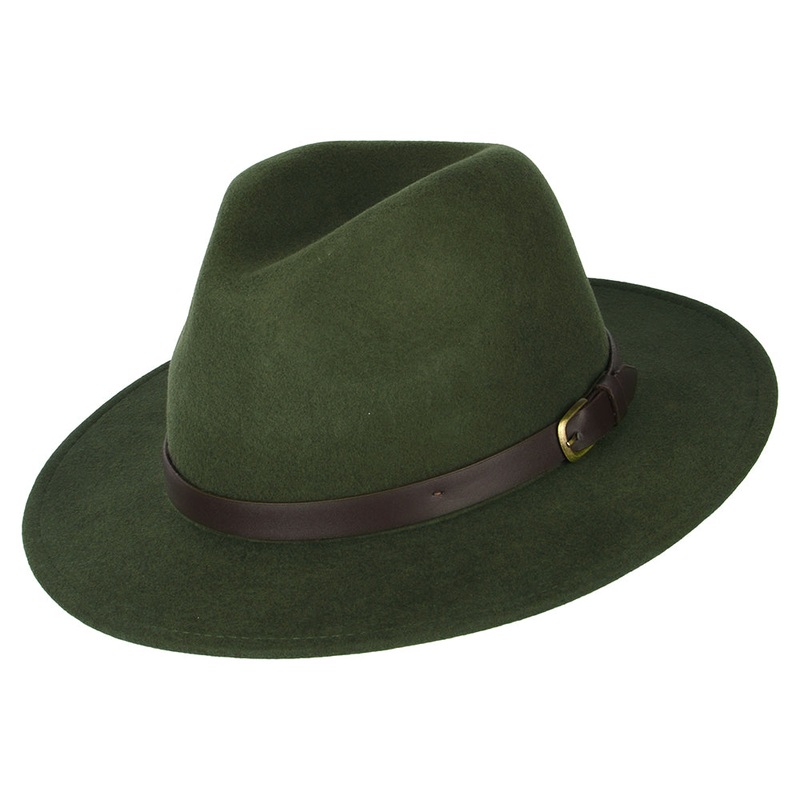 Failsworth Hats Adventurer Showerproof Fedora Hat – Grass Green S