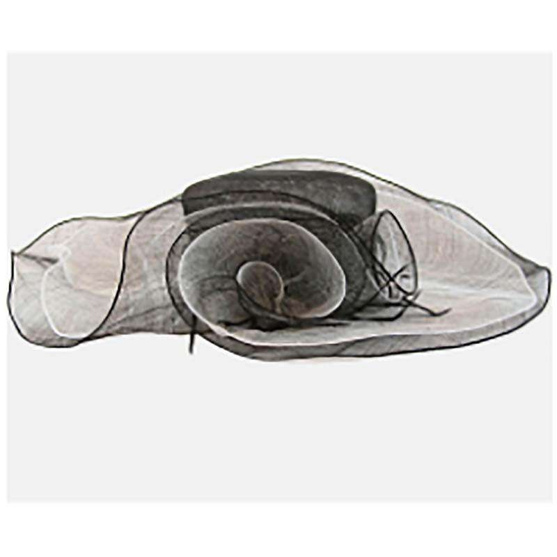 Lily Flower Sinamay Derby Hat Black and White