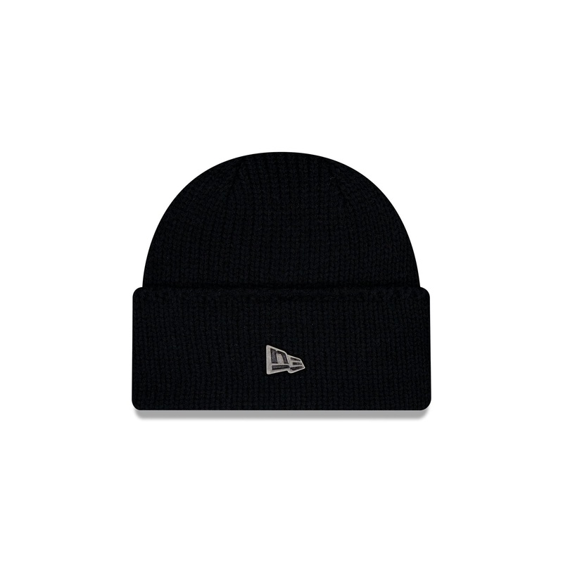 New Era Black Wide Cuff Knit Beanie One Size