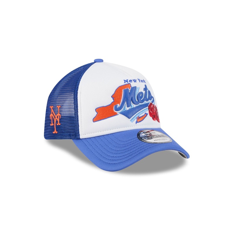 New York Mets State Flower 9FORTY A-Frame Trucker Hat One Size