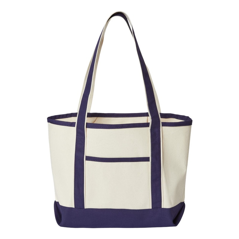 OAD OAD102 Promotional Heavyweight Medium Beach Tote Natural/Black