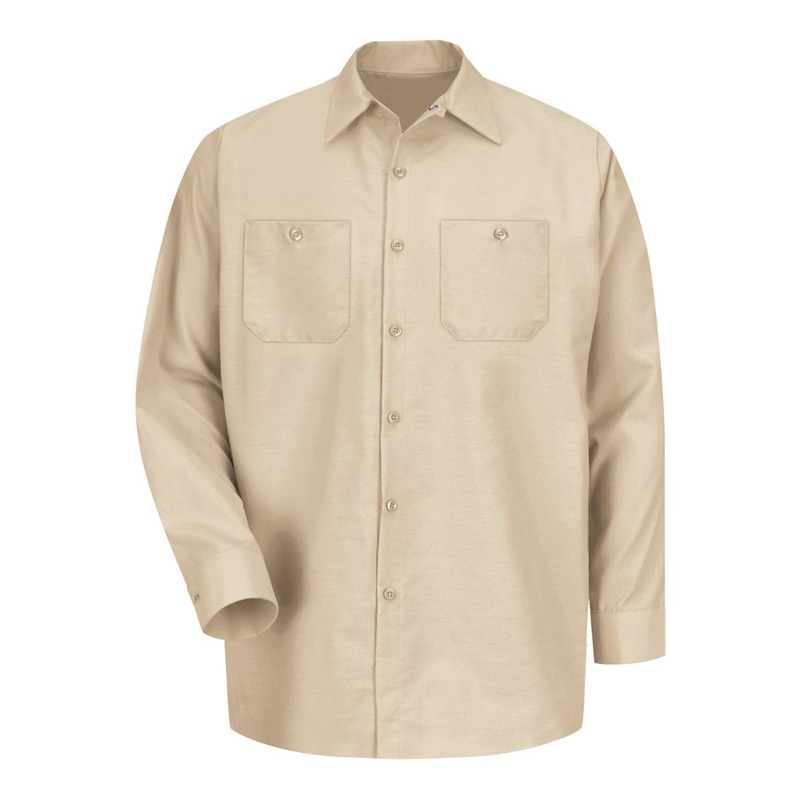 Red Kap SP14 Industrial Long Sleeve Work Shirt – Light Tan Light Tan S