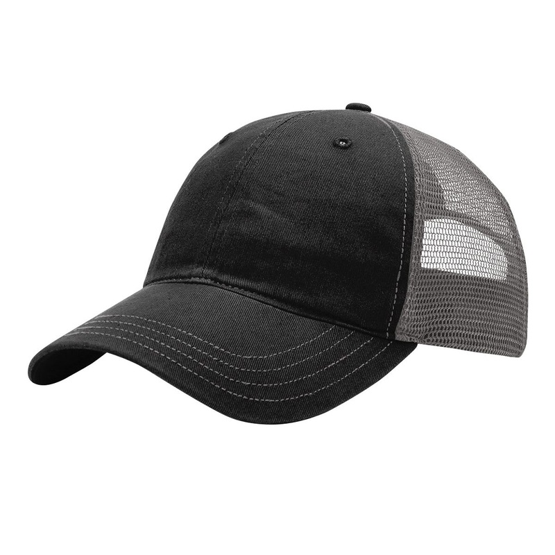 Richardson Garment Washed Trucker Hat – 111 – Lot of 12 Hats (1 Dozen) Black/Charcoal (12 hats total)
