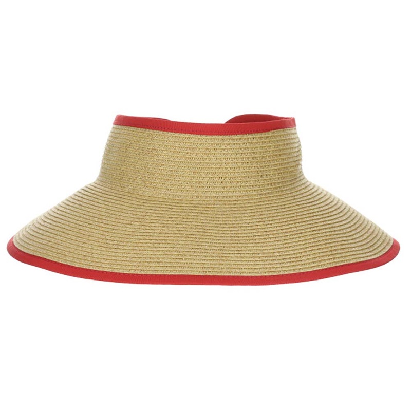 Roll Up Wrap Around Visor Hat with Bow – Scala Hats Red OS