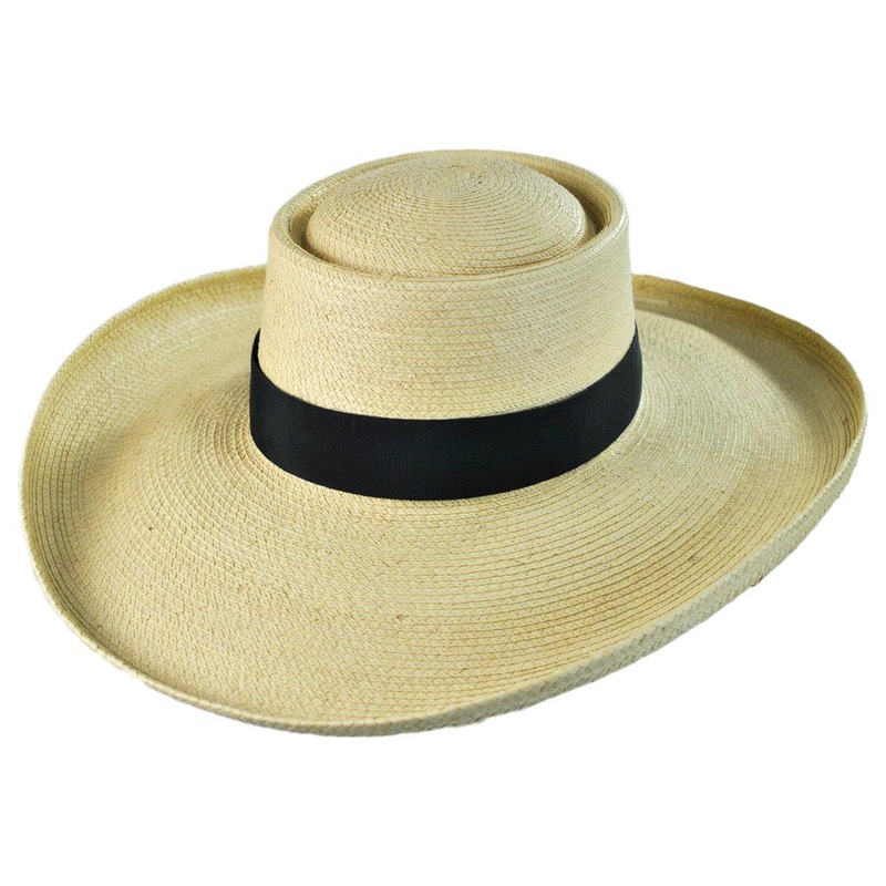 Sam Houston Planter Guatemalan Palm Leaf Straw Hat NATURAL 6 7/8