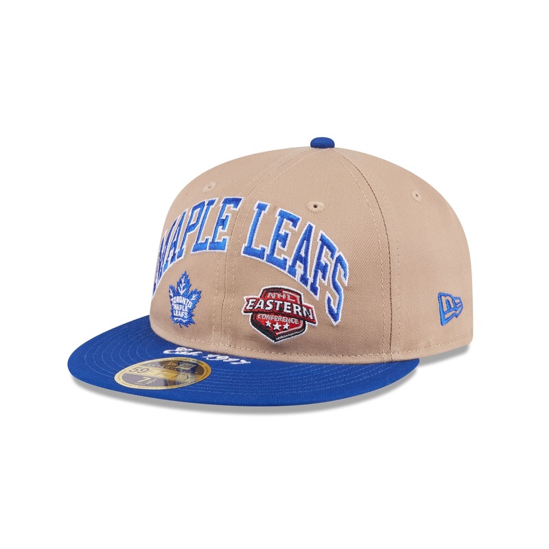 Toronto Maple Leafs Camel Retro Crown 59FIFTY Fitted Hat 7