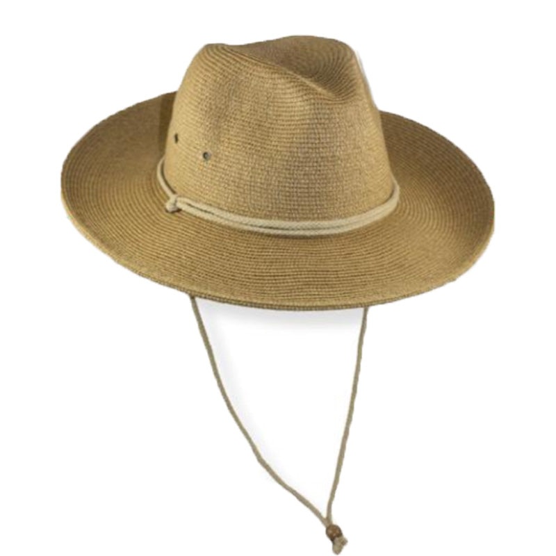 Unisex Straw Gardening Hat with Chin Cord – Large and XL Sizes Toast Large (59 cm)