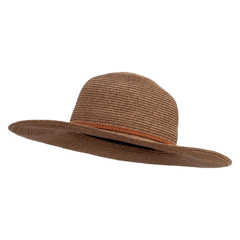 Women’s Paper Braid Oval Top Hat Brown Tweed One Size