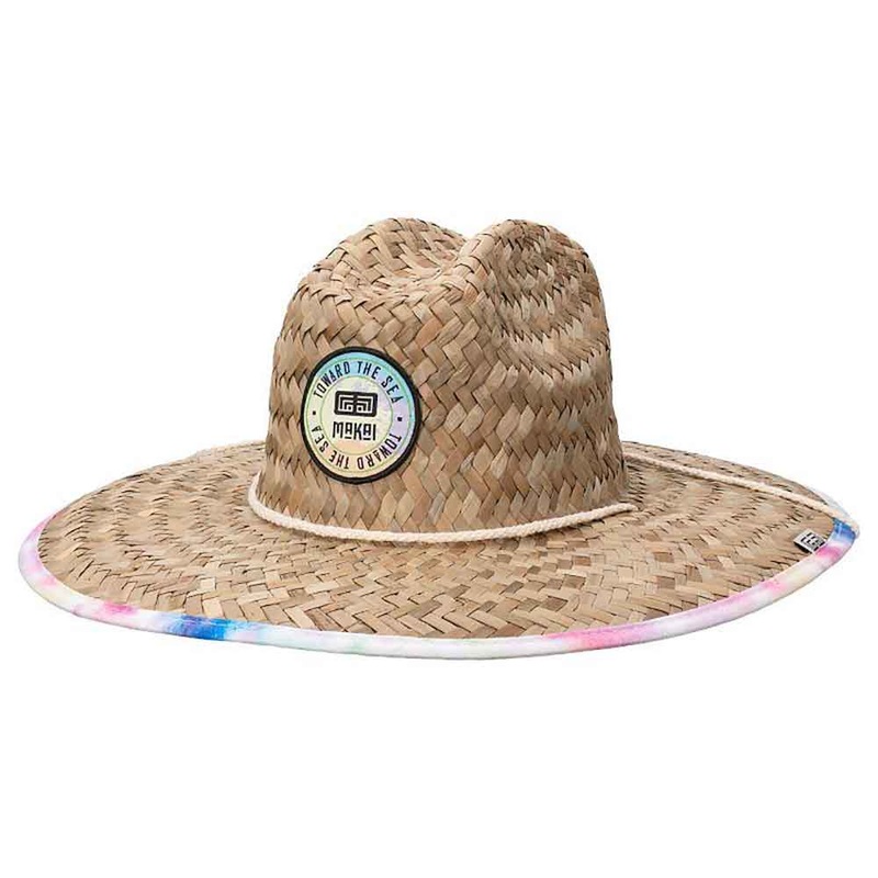 Artisan Lifeguard Hat with Tie-Dye Print Underbrim – Makai Hats Natural OS (59 – 62 cm)